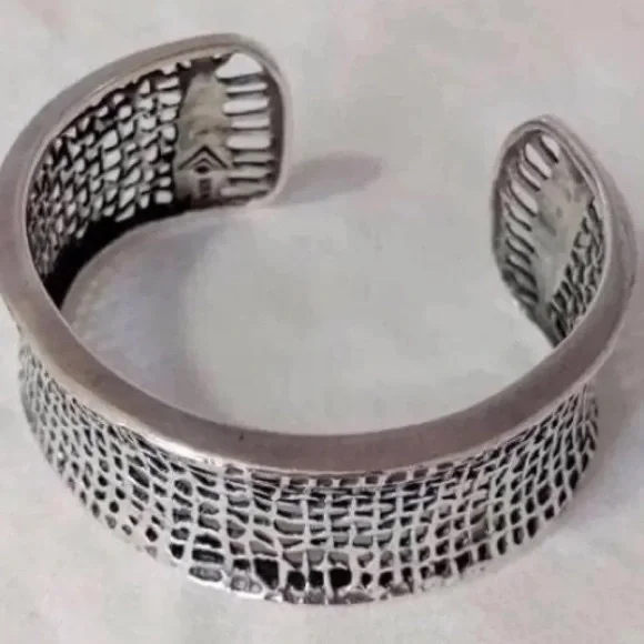 Vintage Silpada Oxidized Sterling Silver Woven Mesh Cuff Bracelet B1625 - Picture 4 of 12
